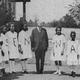 Julius Rosenwald stands with black American students who attended one of over 5,000 schools he built for African-American students in the 20th century.
Screenshot from the Rosenwald documentary